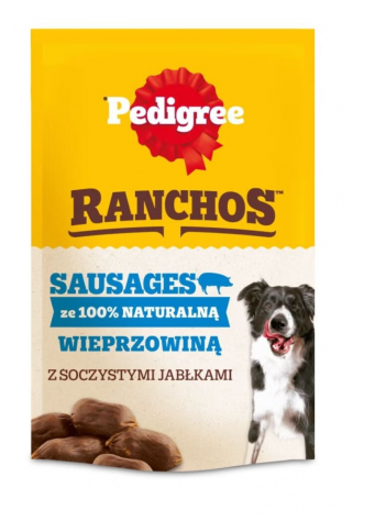 PEDIGREE Ranchos Sausages 100% kiauliena 60g natūralūs skanėstai šunims