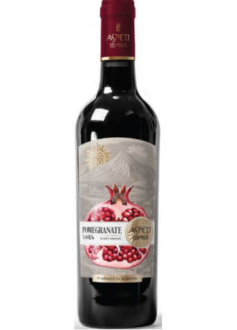Aspeti Pomegranate raudonas p.saldus granatų vynas 12% 0,75L