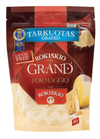 Tarkuotas kietas sūris ROKIŠKIO GRAND, 37% rieb., 100 g