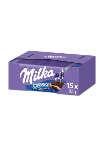 Šokoladas su sausainiais MILKA OREO, 92 g x 15vnt dėžė. 1,39€ - vnt.