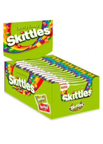 Kramtomieji saldainiai SKITTLES CRAZY SOURS 38 g x 14vnt dėžė. 0,49€ - vnt