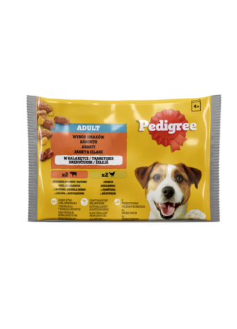 Konservuotas suaugusių šunų ėdalas PEDIGREE su jautiena ir kepenėlėmis, su paukštiena, 4x100g