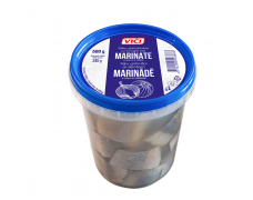 Atlantinių silkių filė gabaliukai su svogūnais 500g
