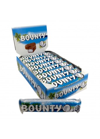Šokoladinis batonėlis BOUNTY, 2 vnt. x 28,5 g, 57 g x 24vnt dėžė. 0,78€ - vnt