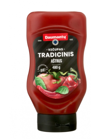 Kečupas DAUMANTŲ TRADICINIS AŠTRUS, 480 g
