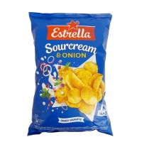 Bulvių traškučiai ESTRELLA sourcream & onion 130g