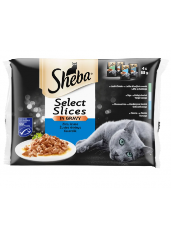 Kačių ėdalas Sheba konservuotas su žuvimi 4x85g
